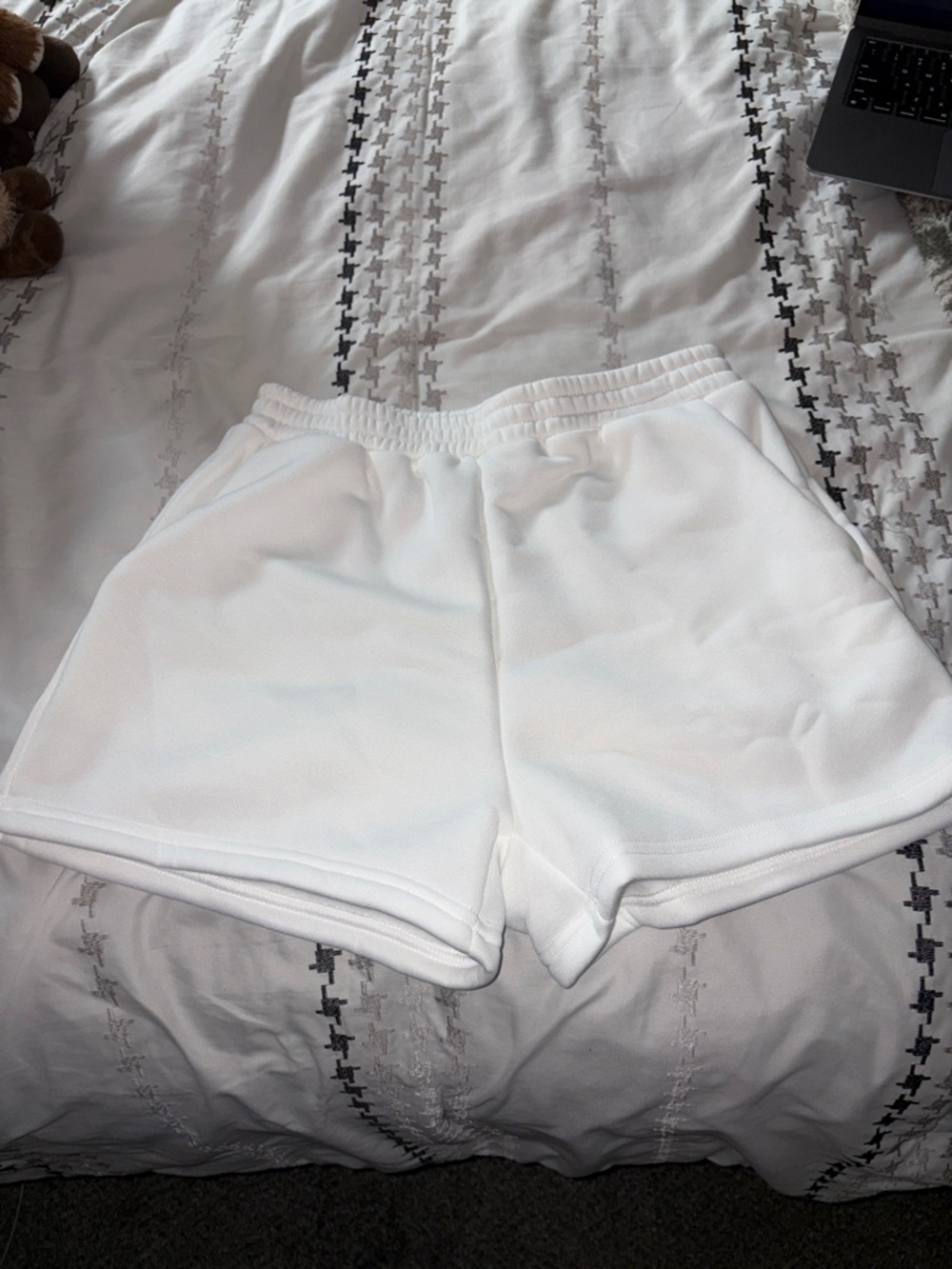 SHEIN White Women’s Elastic-Waist Athletic Shorts